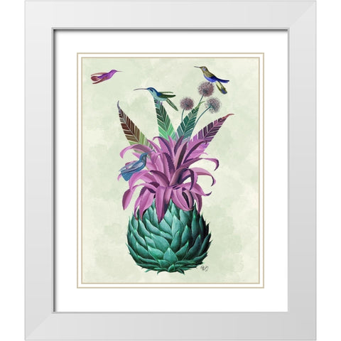 Tropical Artichoke White Modern Wood Framed Art Print with Double Matting by Fab Funky