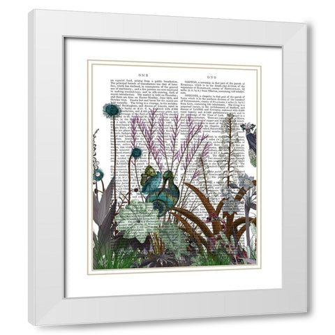 Wildflower Bloom, Snail Bird Book Print White Modern Wood Framed Art Print with Double Matting by Fab Funky