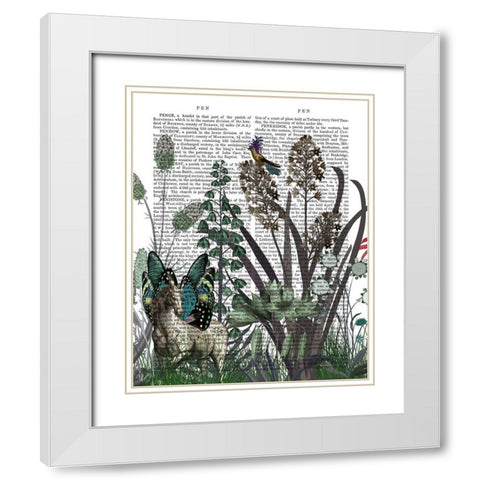 Wildflower Bloom, Horse Book Print White Modern Wood Framed Art Print with Double Matting by Fab Funky
