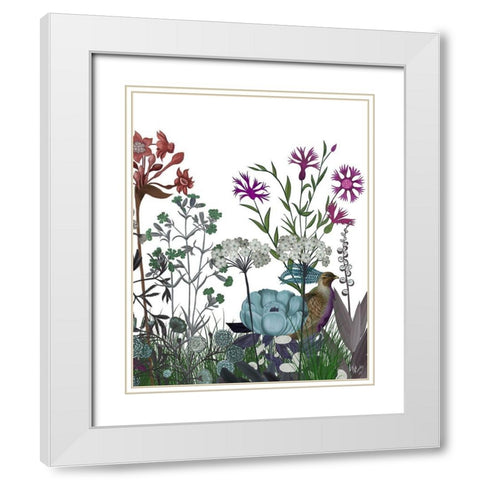 Wildflower Bloom, Partridge White Modern Wood Framed Art Print with Double Matting by Fab Funky