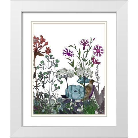 Wildflower Bloom, Partridge White Modern Wood Framed Art Print with Double Matting by Fab Funky