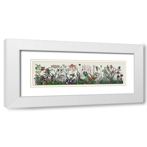 Wildflower Bloom White Modern Wood Framed Art Print with Double Matting by Fab Funky