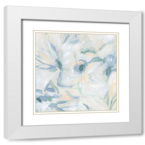 Abstract Flower Fresco I White Modern Wood Framed Art Print with Double Matting by Vess, June Erica