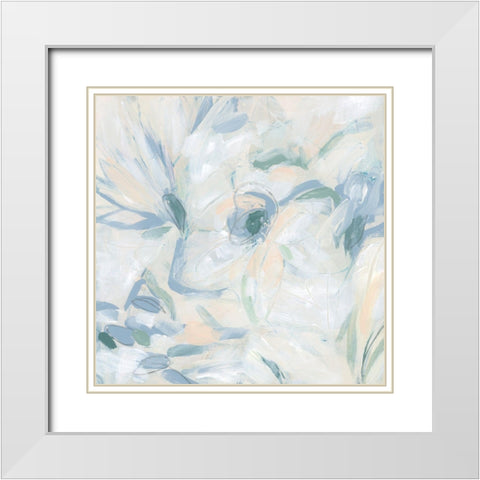 Abstract Flower Fresco I White Modern Wood Framed Art Print with Double Matting by Vess, June Erica
