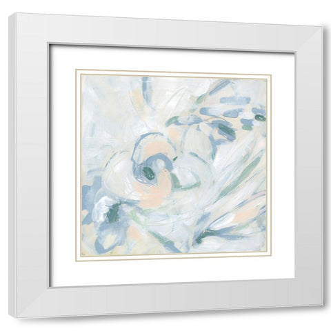 Abstract Flower Fresco II White Modern Wood Framed Art Print with Double Matting by Vess, June Erica