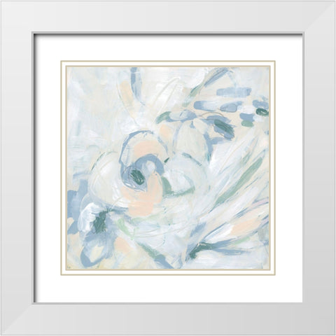 Abstract Flower Fresco II White Modern Wood Framed Art Print with Double Matting by Vess, June Erica