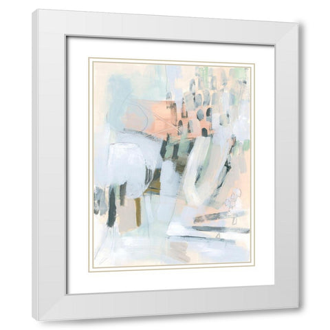 Rhythm Steppe I White Modern Wood Framed Art Print with Double Matting by Vess, June Erica