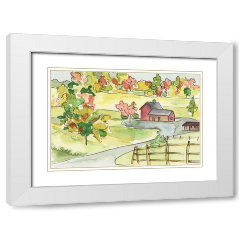 Barn Vista II White Modern Wood Framed Art Print with Double Matting by Moore, Regina