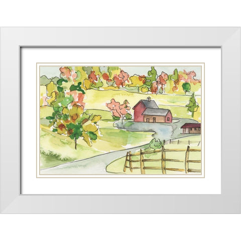 Barn Vista II White Modern Wood Framed Art Print with Double Matting by Moore, Regina