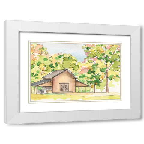 Barn Vista IV White Modern Wood Framed Art Print with Double Matting by Moore, Regina