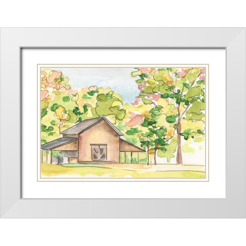 Barn Vista IV White Modern Wood Framed Art Print with Double Matting by Moore, Regina