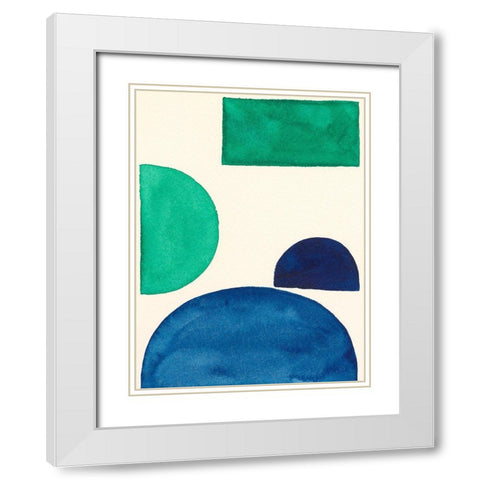 Elementary Shapes I White Modern Wood Framed Art Print with Double Matting by Moore, Regina