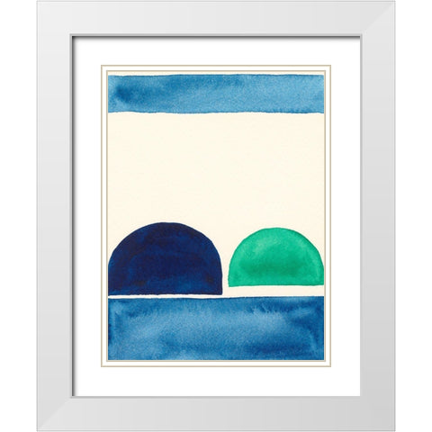 Elementary Shapes II White Modern Wood Framed Art Print with Double Matting by Moore, Regina
