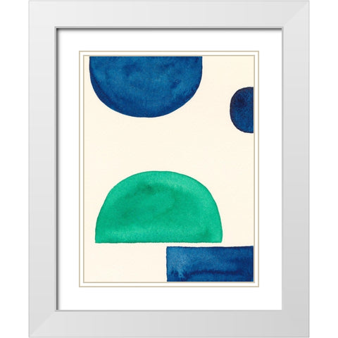 Elementary Shapes IV White Modern Wood Framed Art Print with Double Matting by Moore, Regina