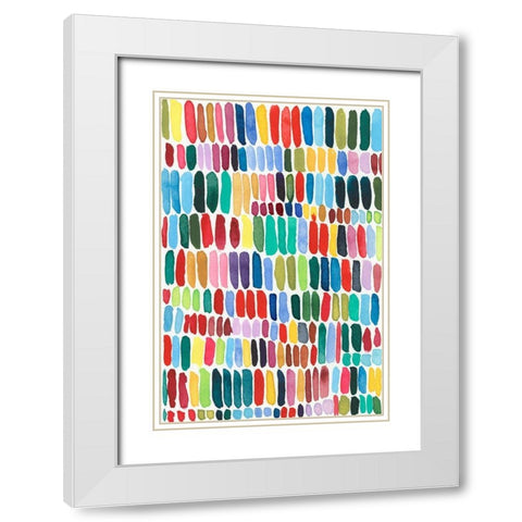 Rainbow Marks II White Modern Wood Framed Art Print with Double Matting by Moore, Regina