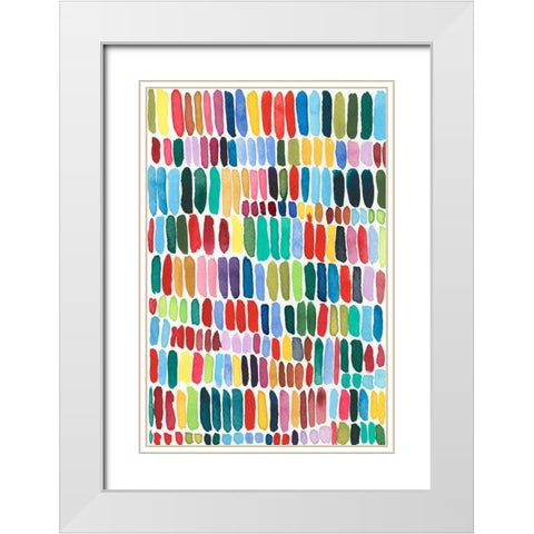 Rainbow Marks II White Modern Wood Framed Art Print with Double Matting by Moore, Regina