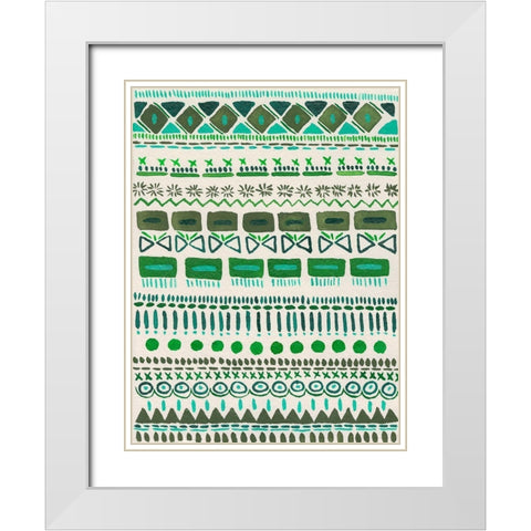 Boho Marks II White Modern Wood Framed Art Print with Double Matting by Moore, Regina