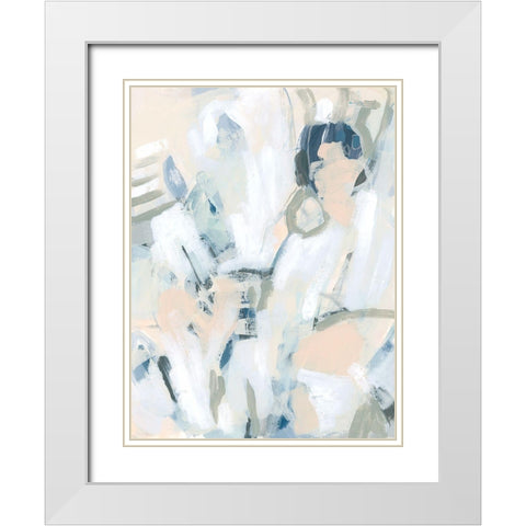 Blue Notes I White Modern Wood Framed Art Print with Double Matting by Vess, June Erica