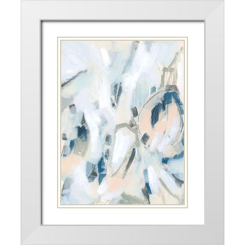 Blue Notes III White Modern Wood Framed Art Print with Double Matting by Vess, June Erica