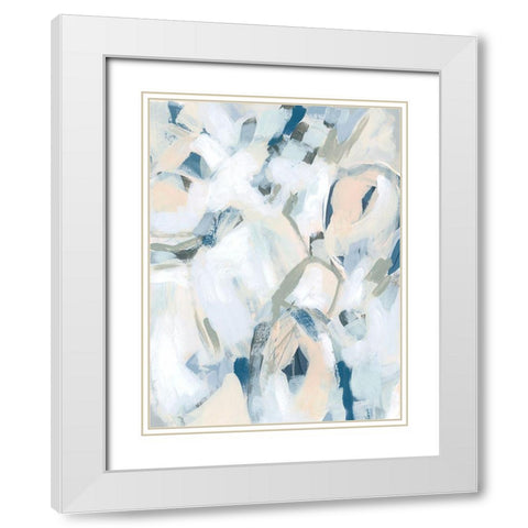 Blue Notes IV White Modern Wood Framed Art Print with Double Matting by Vess, June Erica