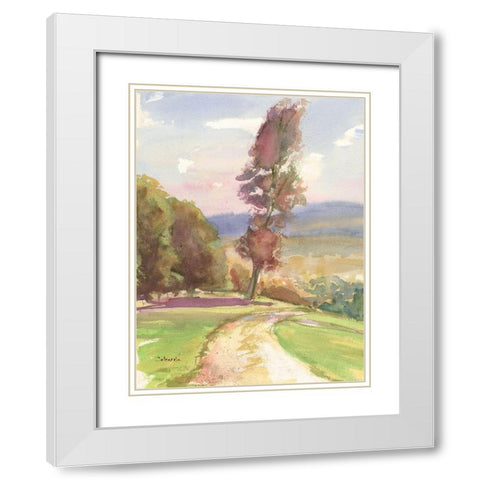 Vermont Vista III White Modern Wood Framed Art Print with Double Matting by Calcasola, Stephen