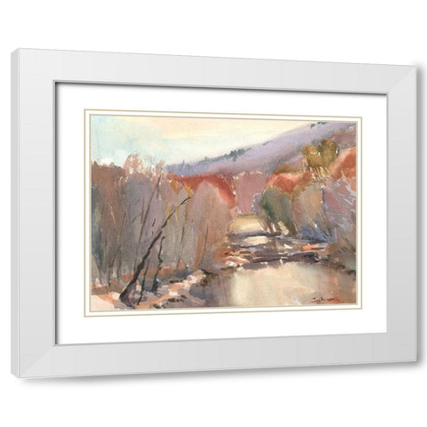 Westfield River White Modern Wood Framed Art Print with Double Matting by Calcasola, Stephen