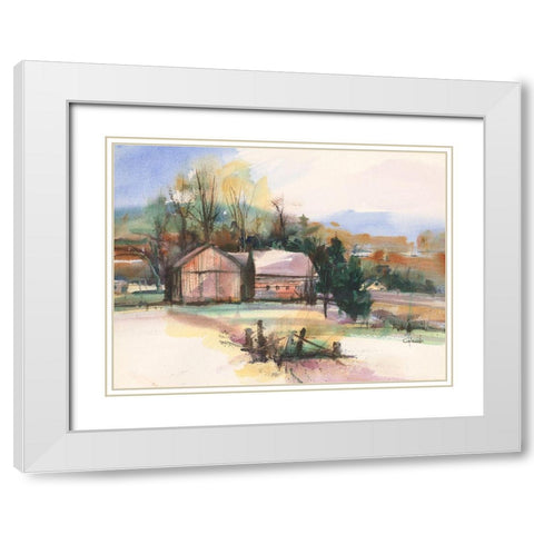 Fall in Connecticut White Modern Wood Framed Art Print with Double Matting by Calcasola, Stephen