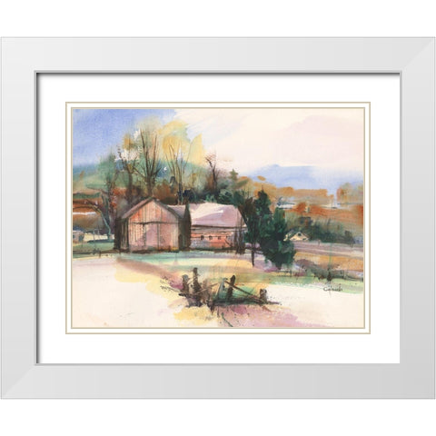 Fall in Connecticut White Modern Wood Framed Art Print with Double Matting by Calcasola, Stephen
