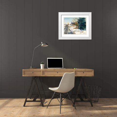 Congregational Church in Winter White Modern Wood Framed Art Print with Double Matting by Calcasola, Stephen