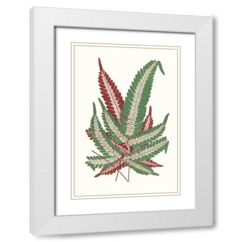 Collected Leaves IV White Modern Wood Framed Art Print with Double Matting by Vision Studio