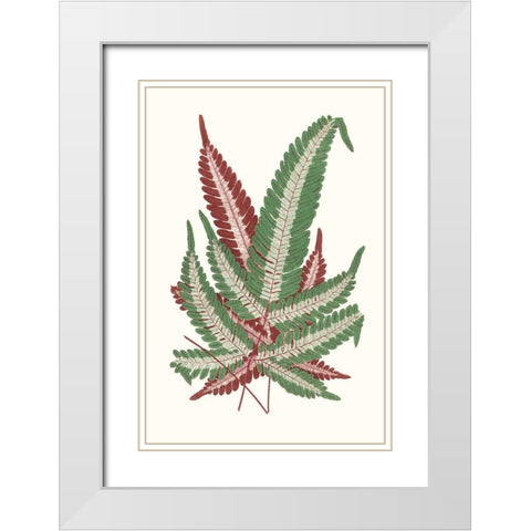 Collected Leaves IV White Modern Wood Framed Art Print with Double Matting by Vision Studio