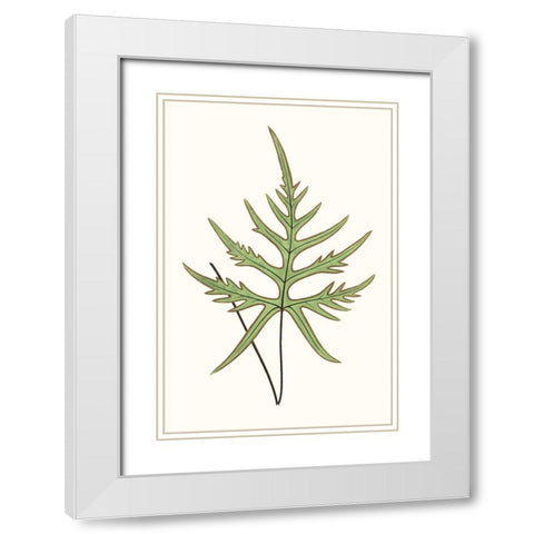 Collected Leaves VIII White Modern Wood Framed Art Print with Double Matting by Vision Studio