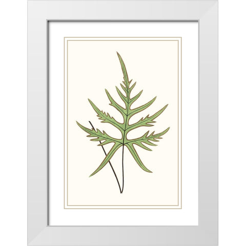 Collected Leaves VIII White Modern Wood Framed Art Print with Double Matting by Vision Studio