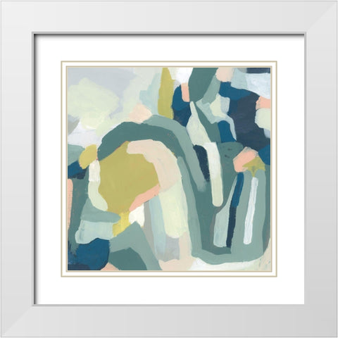 Field Map I White Modern Wood Framed Art Print with Double Matting by Vess, June Erica