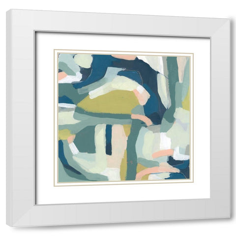 Field Map II White Modern Wood Framed Art Print with Double Matting by Vess, June Erica
