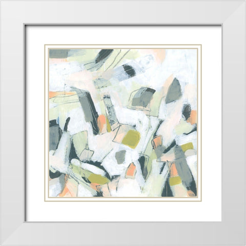 Scribble Prism II White Modern Wood Framed Art Print with Double Matting by Vess, June Erica