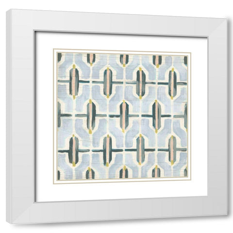 Mesa Tile I White Modern Wood Framed Art Print with Double Matting by Vess, June Erica