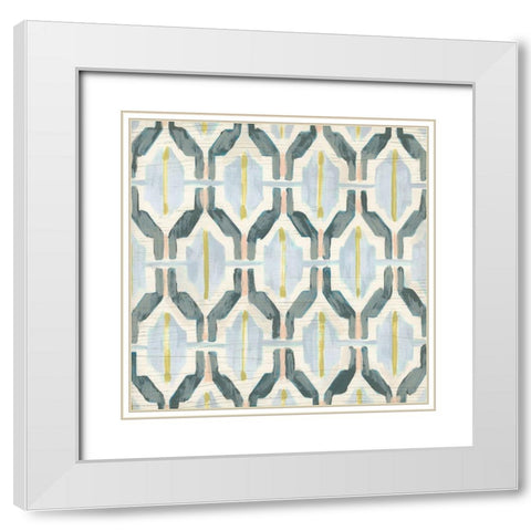 Mesa Tile IV White Modern Wood Framed Art Print with Double Matting by Vess, June Erica