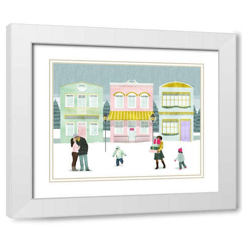 Little Town II White Modern Wood Framed Art Print with Double Matting by Popp, Grace