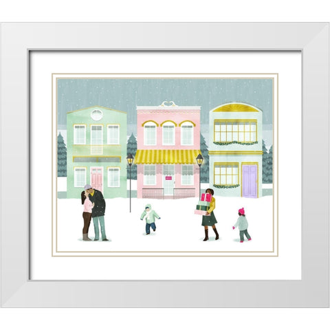 Little Town II White Modern Wood Framed Art Print with Double Matting by Popp, Grace