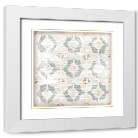 Vintage Blush Tile I White Modern Wood Framed Art Print with Double Matting by Vess, June Erica
