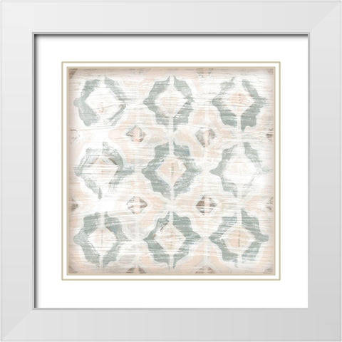 Vintage Blush Tile I White Modern Wood Framed Art Print with Double Matting by Vess, June Erica