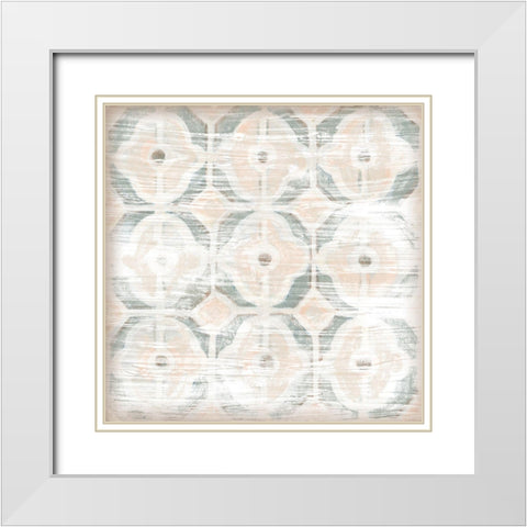 Vintage Blush Tile II White Modern Wood Framed Art Print with Double Matting by Vess, June Erica