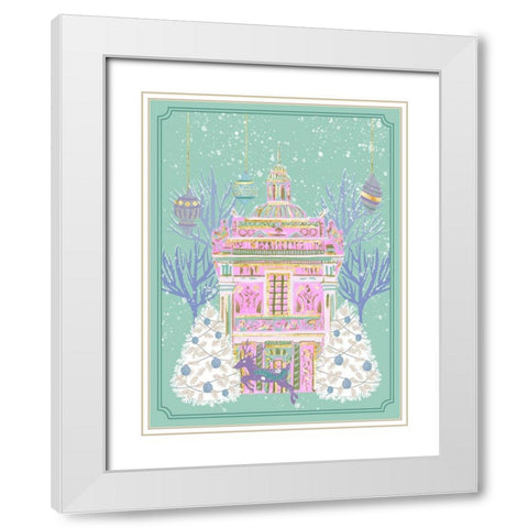 Winter Holidays II White Modern Wood Framed Art Print with Double Matting by Wang, Melissa