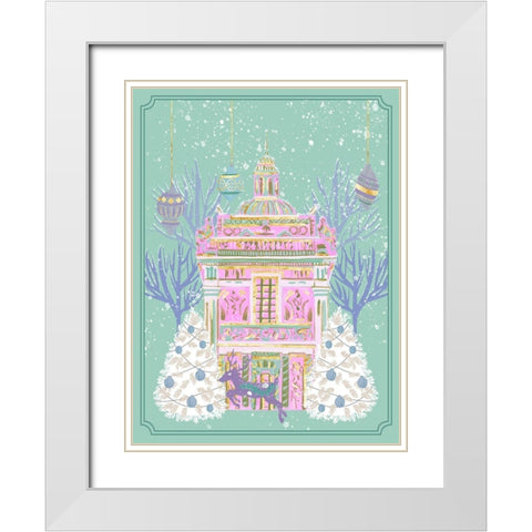 Winter Holidays II White Modern Wood Framed Art Print with Double Matting by Wang, Melissa