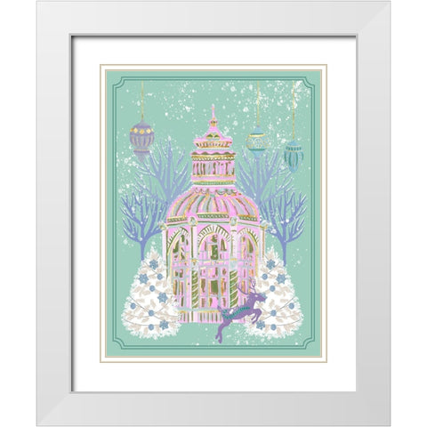 Winter Holidays V White Modern Wood Framed Art Print with Double Matting by Wang, Melissa