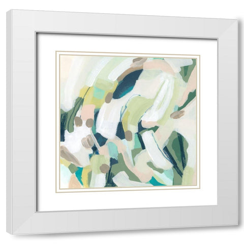 Verdant Matrix III White Modern Wood Framed Art Print with Double Matting by Vess, June Erica