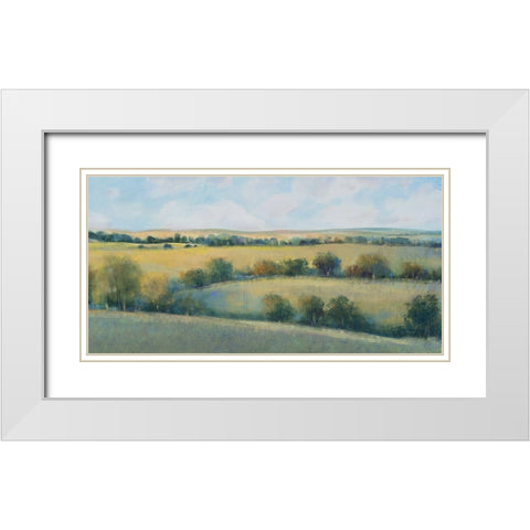 Valley Field II White Modern Wood Framed Art Print with Double Matting by OToole, Tim