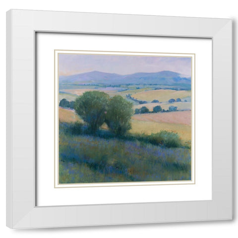 Lavender Hillside I White Modern Wood Framed Art Print with Double Matting by OToole, Tim