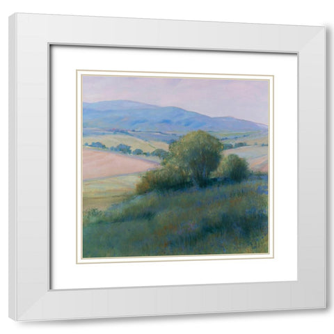 Lavender Hillside II White Modern Wood Framed Art Print with Double Matting by OToole, Tim